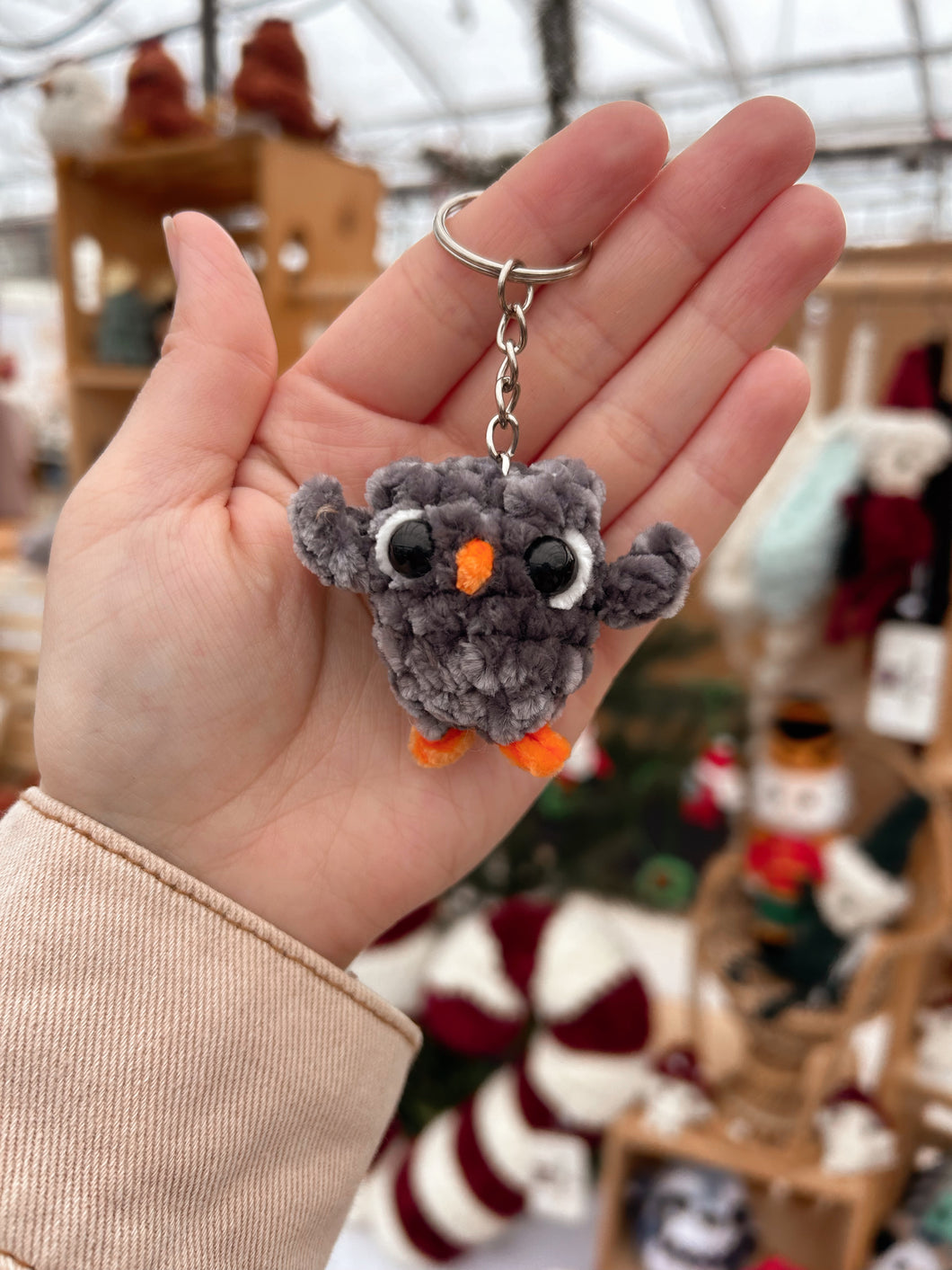 Grey Owl Keychain